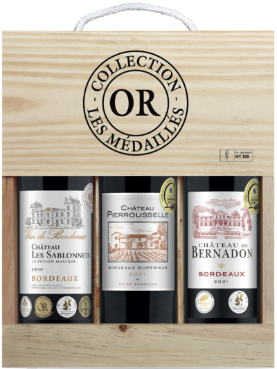 Caisse 3 bouteilles Collection Médailles d'Or